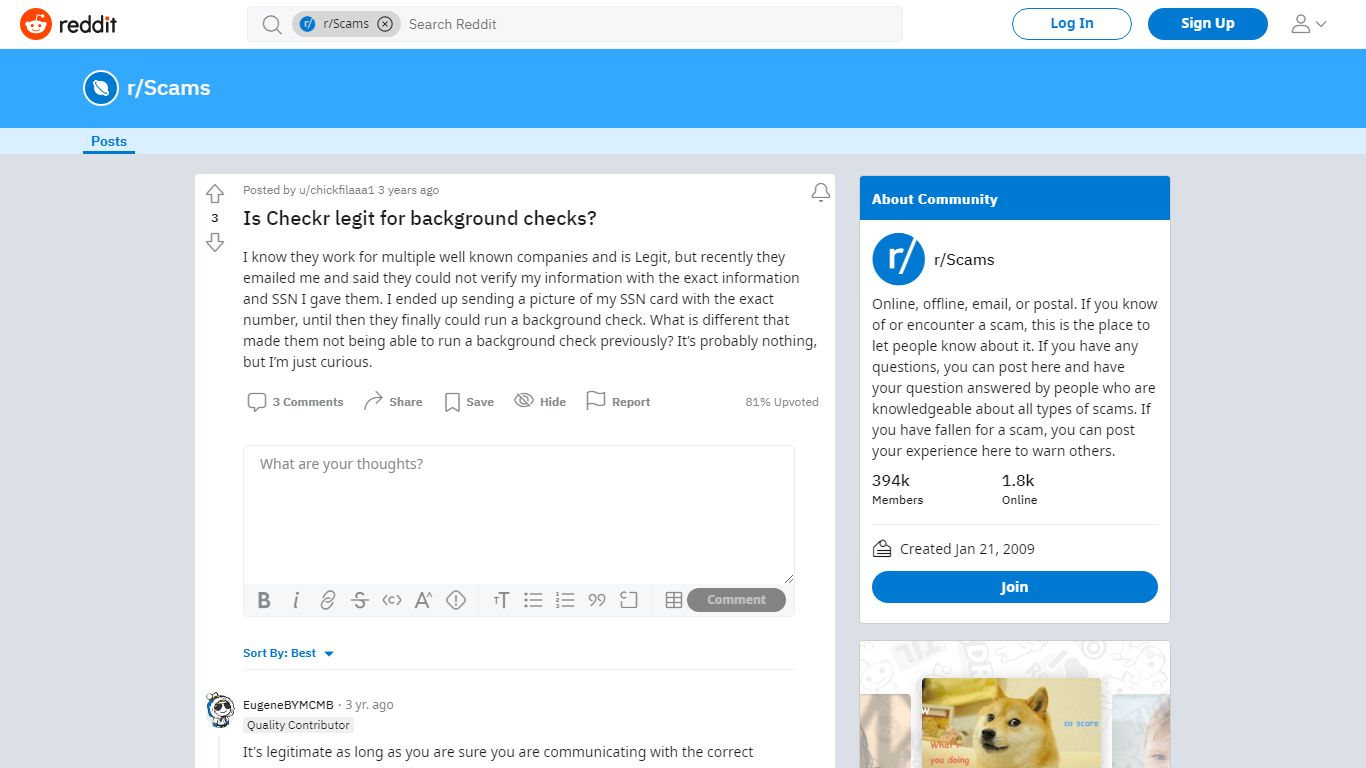 Is Checkr legit for background checks? : Scams - reddit.com